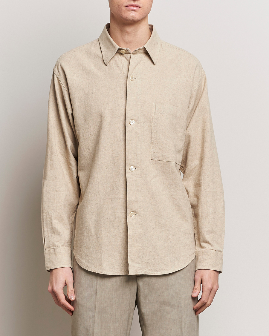 Herren | Hemden | NN07 | Adwin Linen Overshirt Oatmeal
