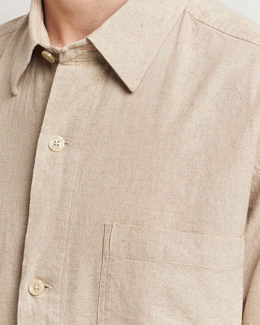 Herren | Hemden | NN07 | Adwin Linen Overshirt Oatmeal