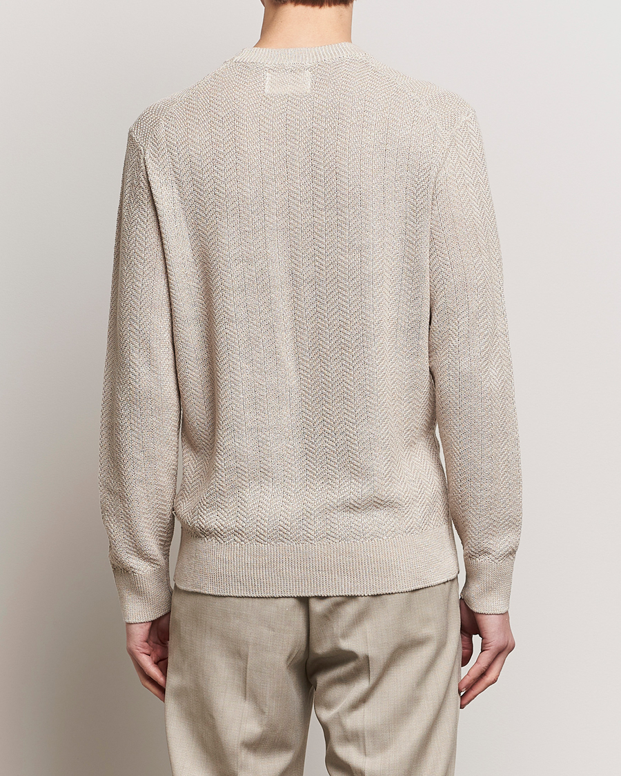 Herren | Pullover | NN07 | Jaden Knitted Linen Crew Neck Sweater Irish Cream