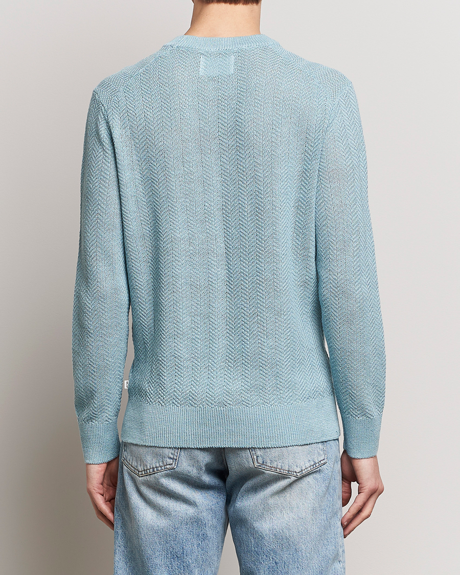 Herren | Pullover | NN07 | Jaden Knitted Linen Crew Neck Sweater Winter Sky