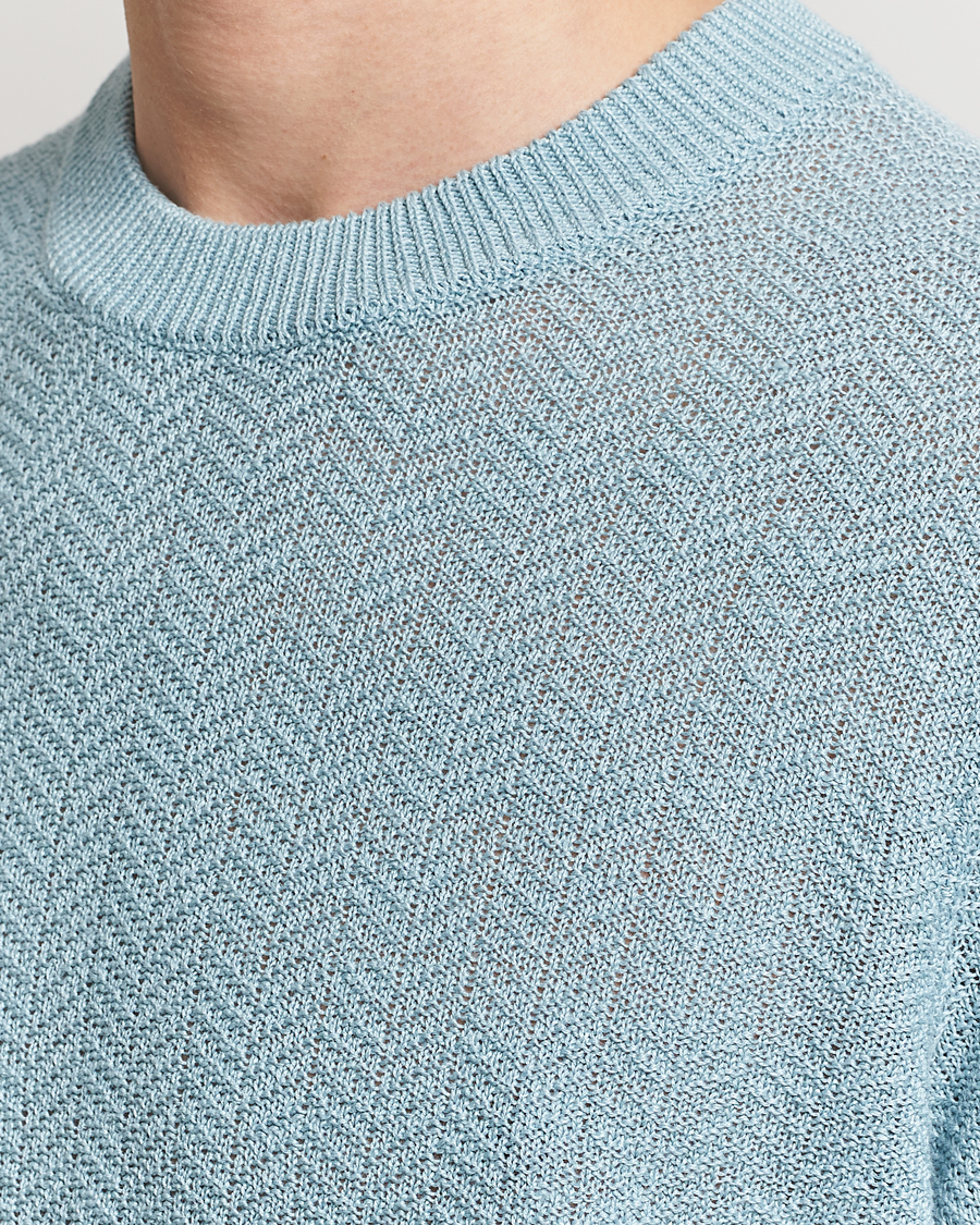 Herren | Pullover | NN07 | Jaden Knitted Linen Crew Neck Sweater Winter Sky