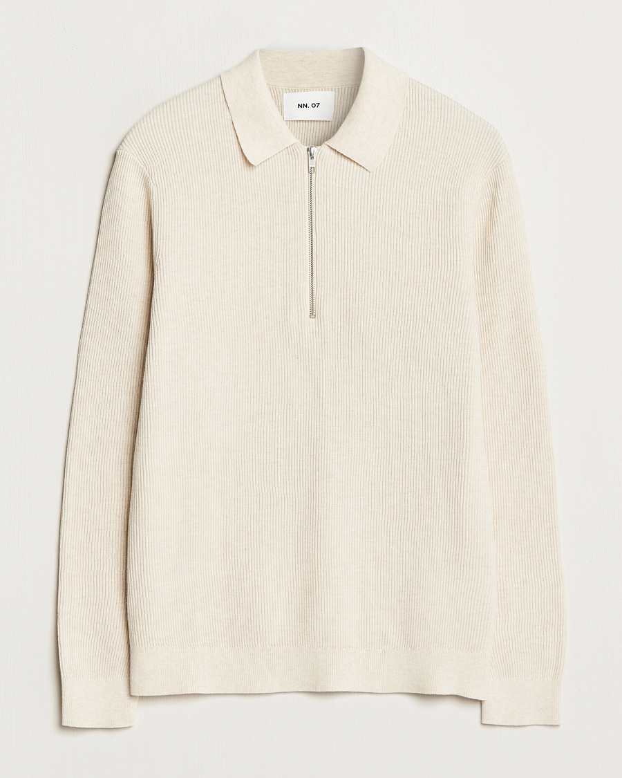 Herren | Pullover | NN07 | Hansie Knitted Half Zip Ecru