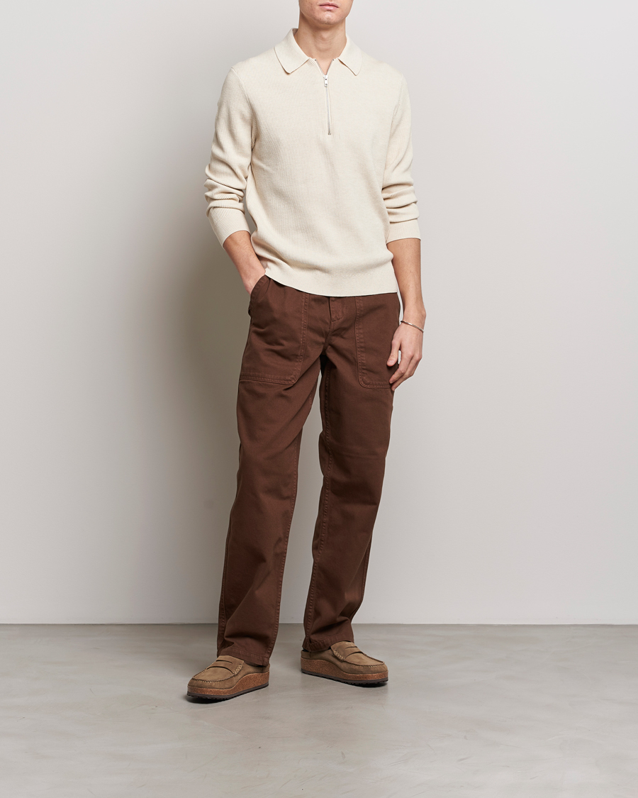 Herren | Pullover | NN07 | Hansie Knitted Half Zip Ecru
