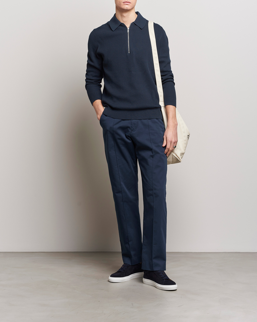 Herren | Pullover | NN07 | Hansie Knitted Half Zip Navy Blue