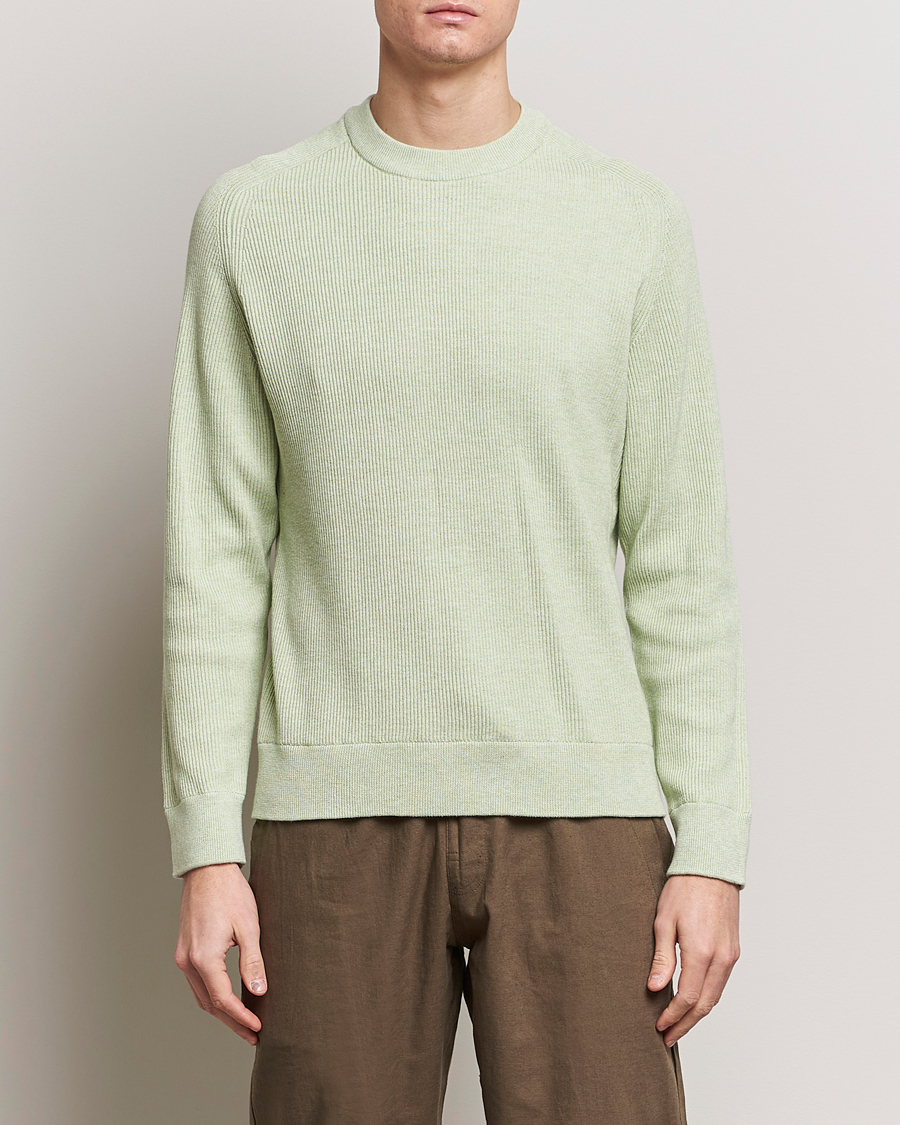 Herr | Stickade tröjor | NN07 | Kevin Cotton Knitted Sweater Lime Green