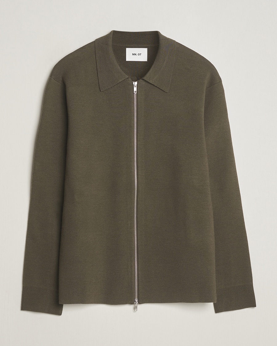 Herren | Pullover | NN07 | Harald Full Zip Capers Green