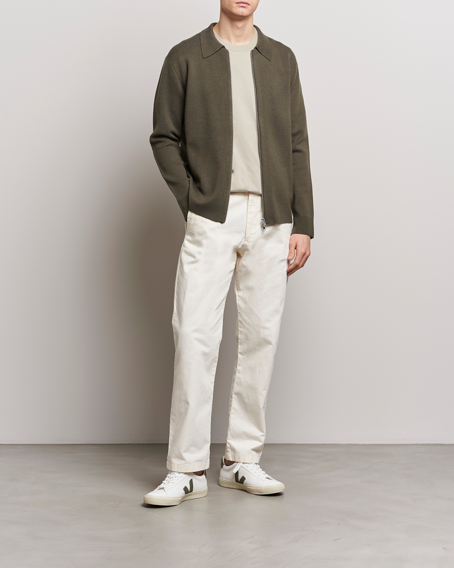 Herren | Pullover | NN07 | Harald Full Zip Capers Green