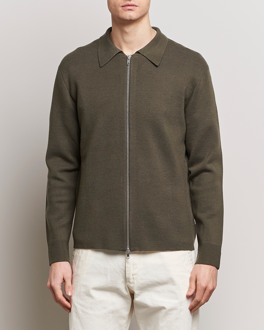 Herren | Sale | NN07 | Harald Full Zip Capers Green