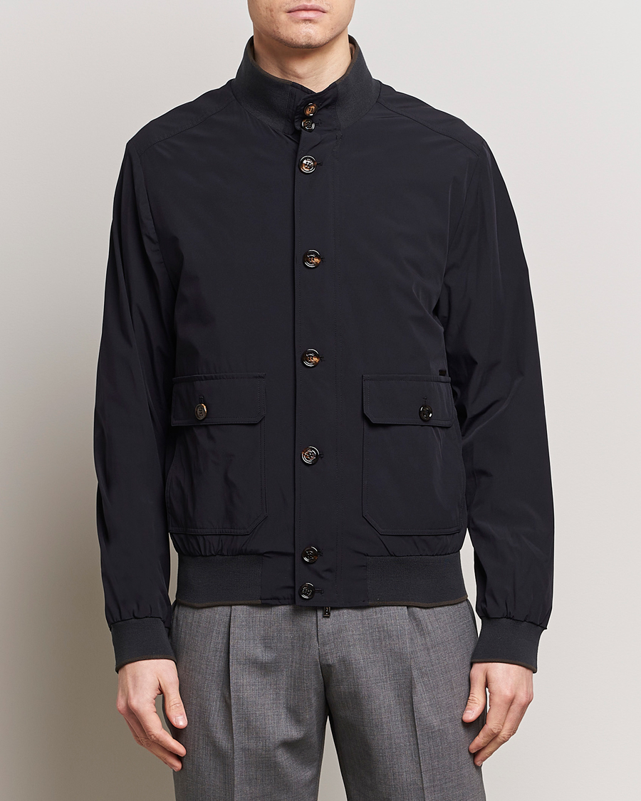 Herren | Stilvolle Jacken | MooRER | Water Repellent Stretch Jacket Navy