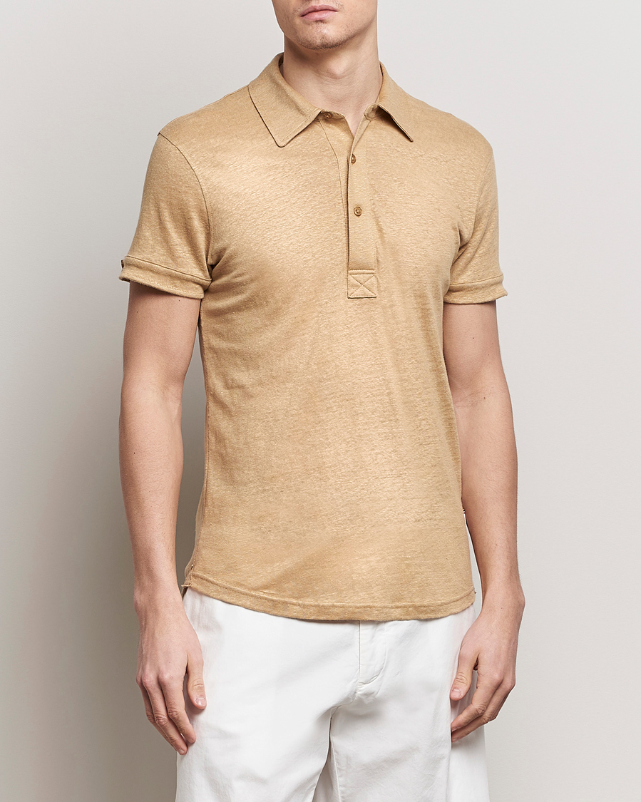 Herren | Poloshirt | Orlebar Brown | Sebastian Linen Polo Biscuit