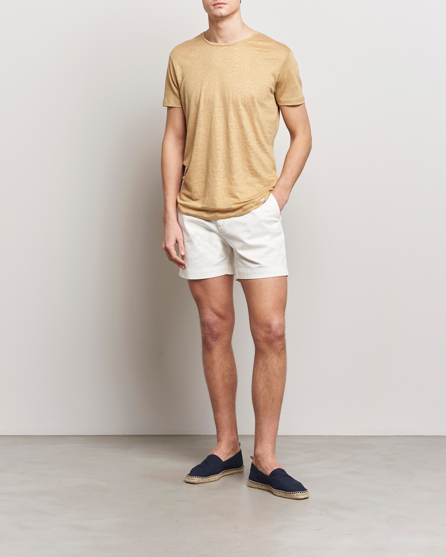 Herren | T-Shirts | Orlebar Brown | OB Linen Crew Neck Tee Biscuit