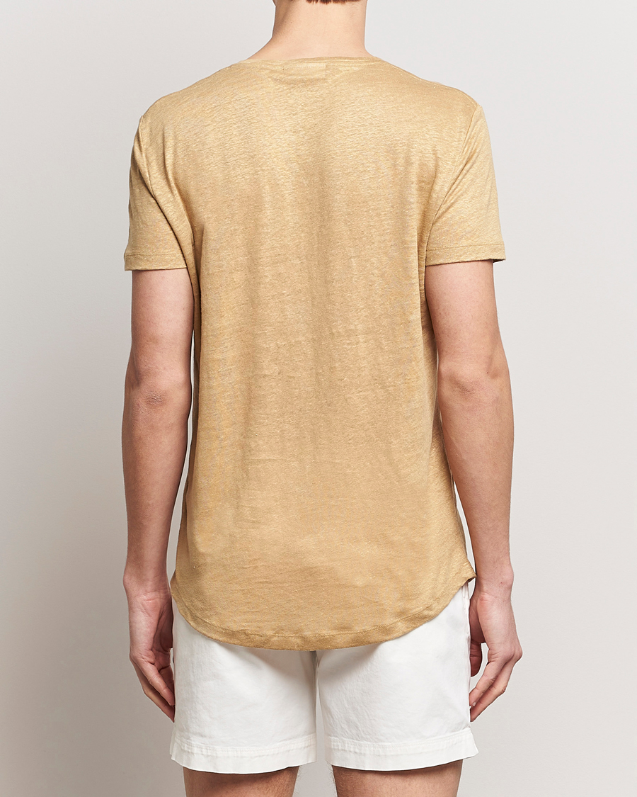 Herren | T-Shirts | Orlebar Brown | OB Linen Crew Neck Tee Biscuit