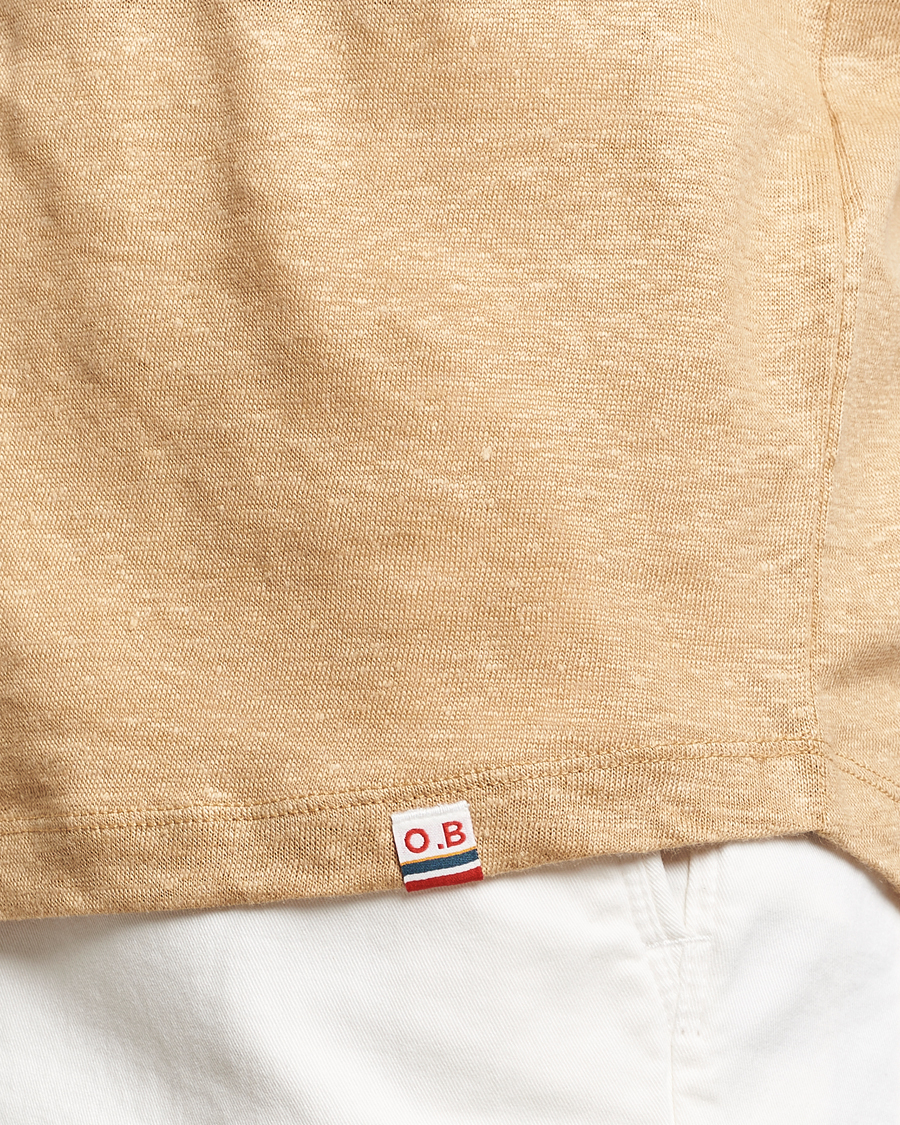 Herren | T-Shirts | Orlebar Brown | OB Linen Crew Neck Tee Biscuit