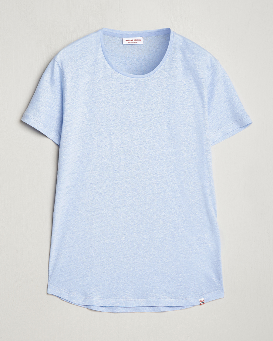 Herren | T-Shirts | Orlebar Brown | OB Linen Crew Neck Tee Soft Blue