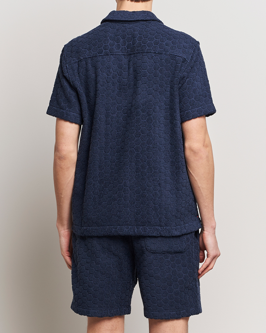 Herren | Hemden | Orlebar Brown | Howell Atom Towelling Short Sleeve Shirt Night Iris
