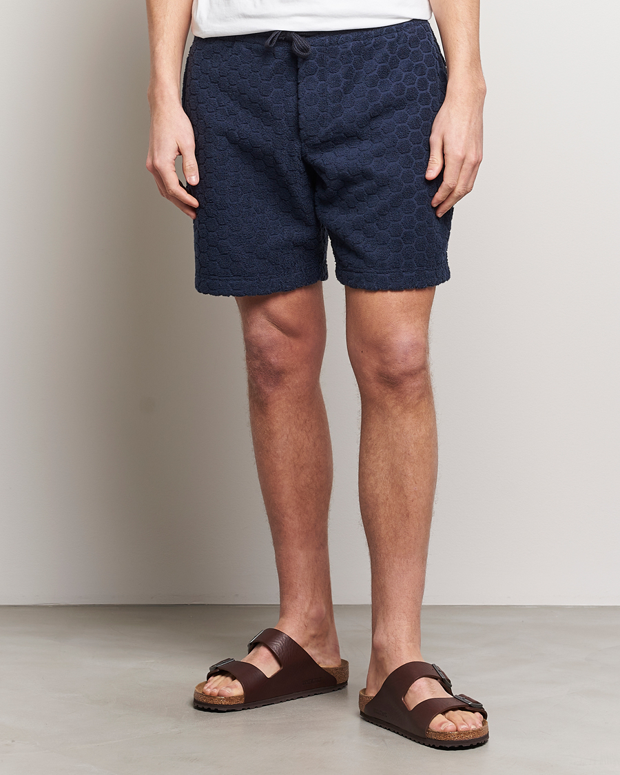 Herr | Drawstringshorts | Orlebar Brown | Trevorne Atom Towelling Shorts Night Iris