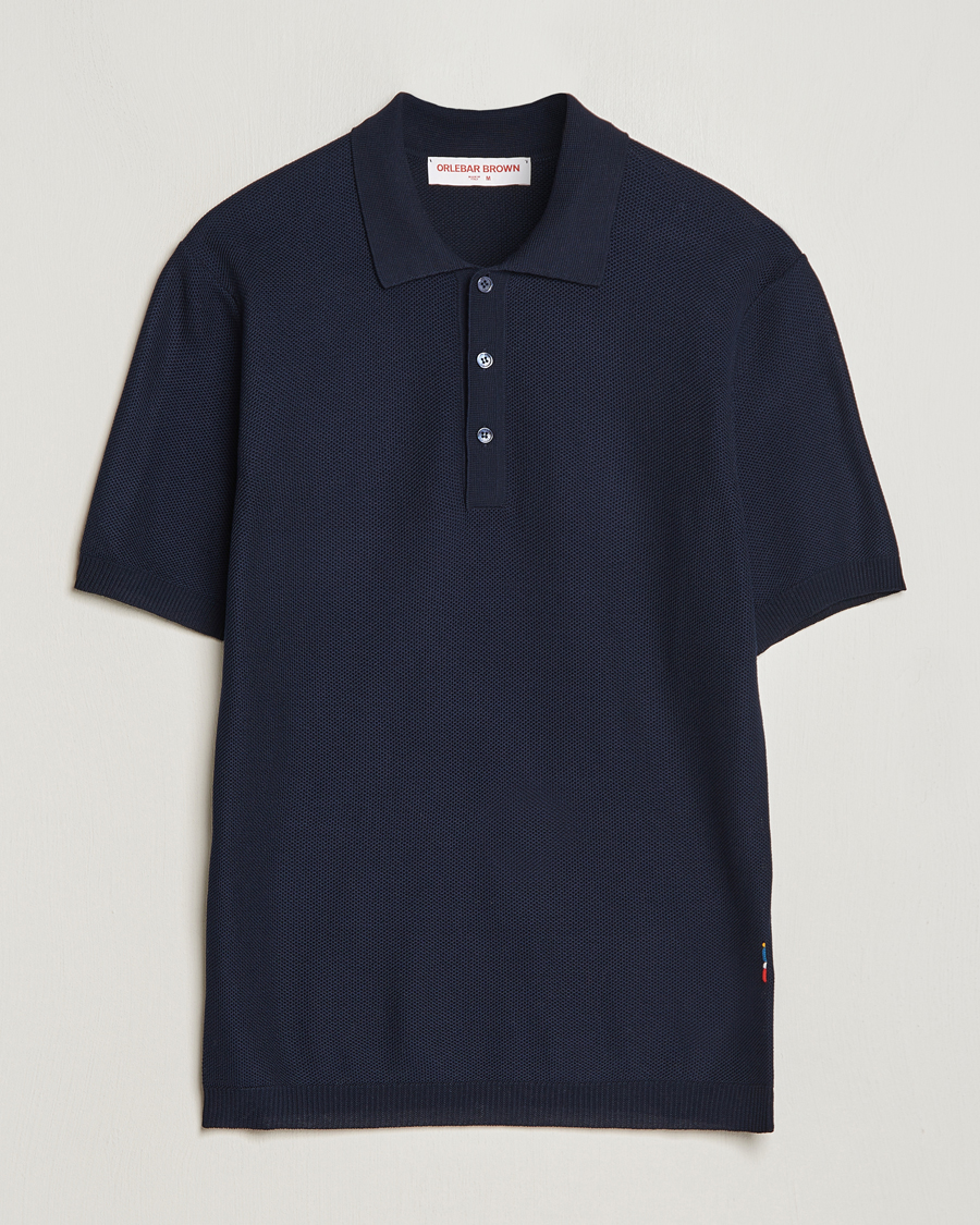 Herren | Poloshirts | Orlebar Brown | Maranon Knitted Polo Night Iris