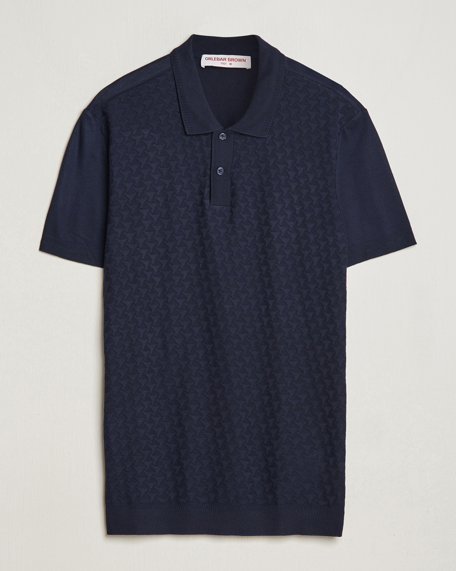Herren | Poloshirts | Orlebar Brown | Jarrett Jaquard Knitted Ribb Polo Night Iris