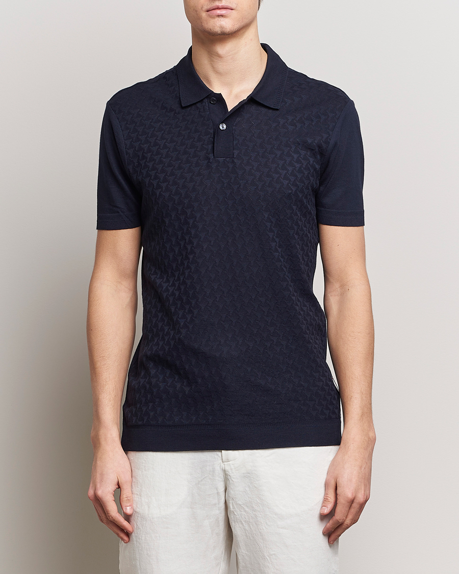 Herren | Poloshirt | Orlebar Brown | Jarrett Jaquard Knitted Ribb Polo Night Iris