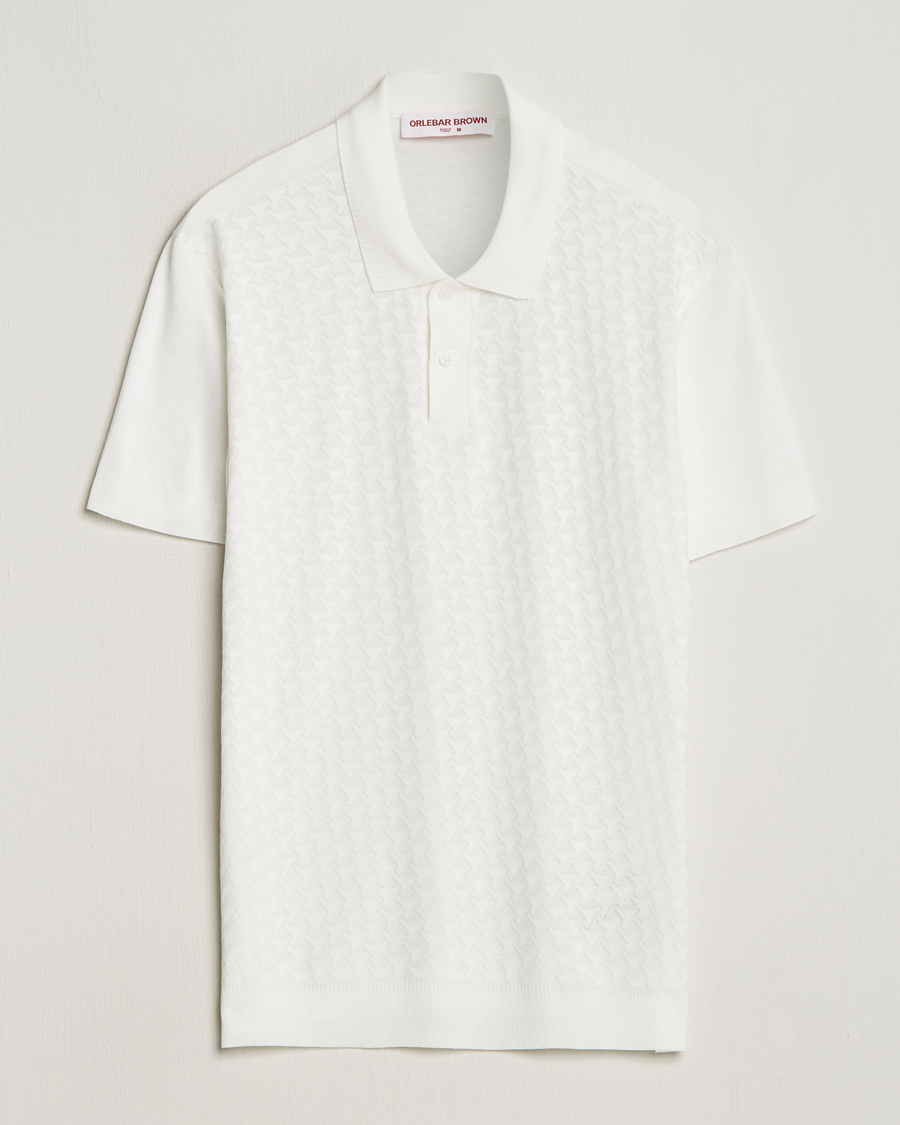 Herren | Poloshirts | Orlebar Brown | Jarrett Jaquard Knitted Ribb Polo White