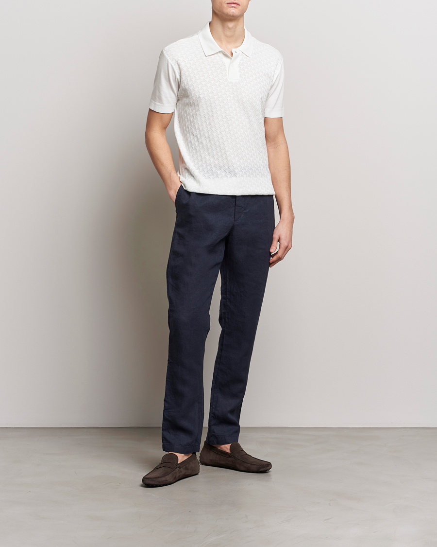 Herren | Poloshirts | Orlebar Brown | Jarrett Jaquard Knitted Ribb Polo White