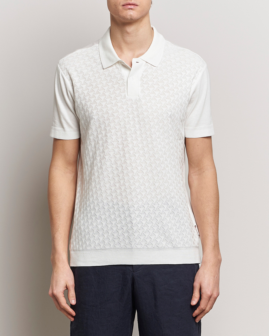 Herren | Kurzarm-Poloshirts | Orlebar Brown | Jarrett Jaquard Knitted Ribb Polo White