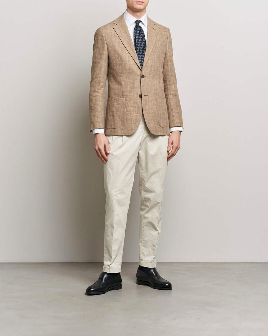 Herren | Sakkos | Morris Heritage | Mike Cotton/Linen Structure Blazer Light Brown