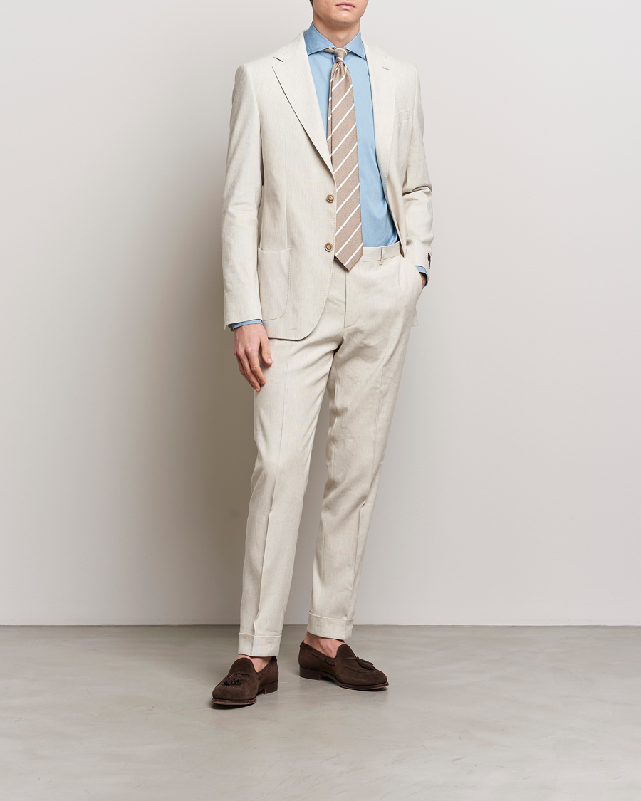 Herren | Hosen | Morris Heritage | Jack Summer Linen Trousers Beige
