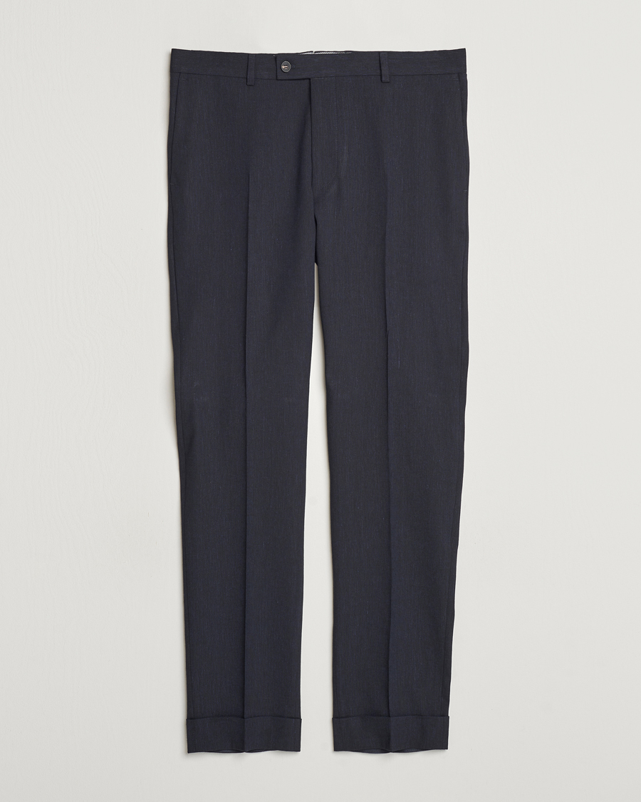 Herren | Hosen | Morris Heritage | Jack Summer Linen Trousers Navy