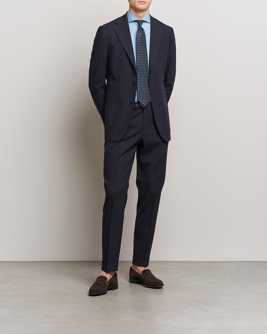 Herren | Hosen | Morris Heritage | Jack Summer Linen Trousers Navy