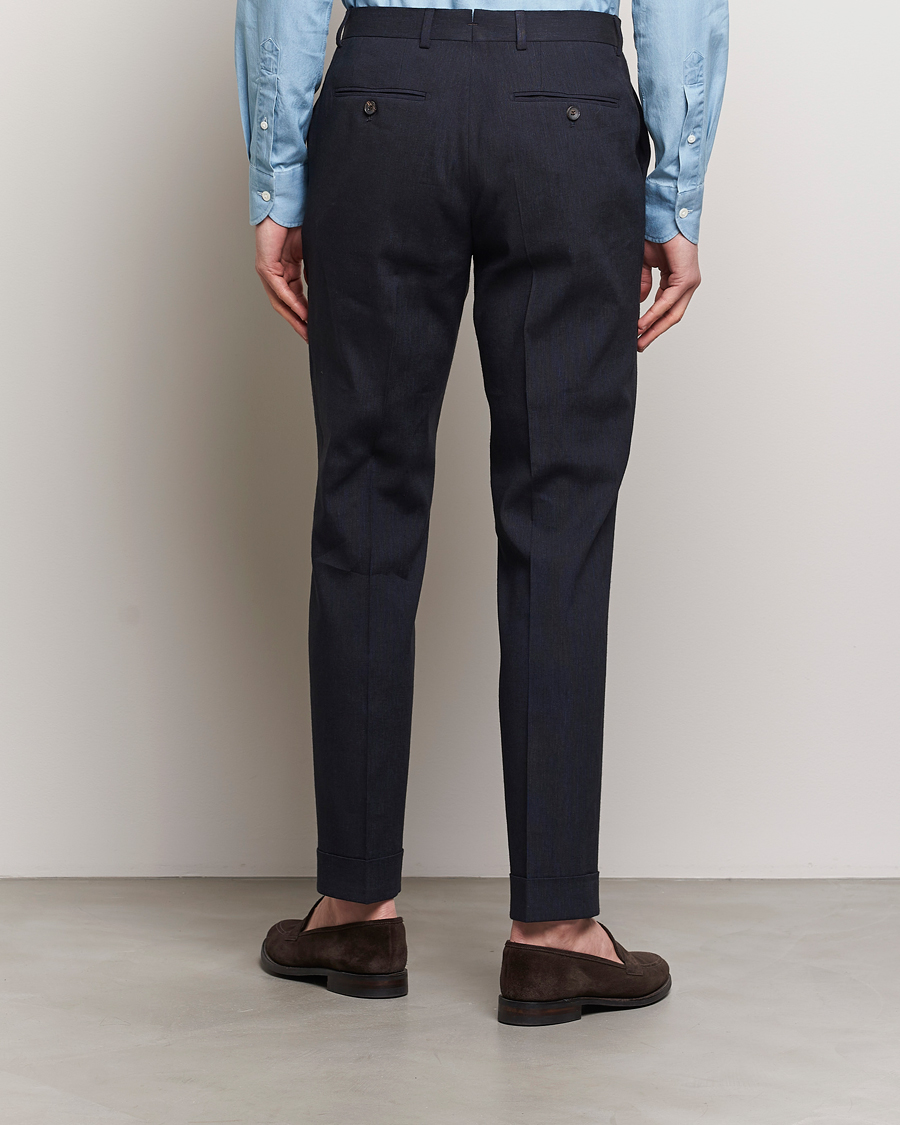 Herren | Hosen | Morris Heritage | Jack Summer Linen Trousers Navy