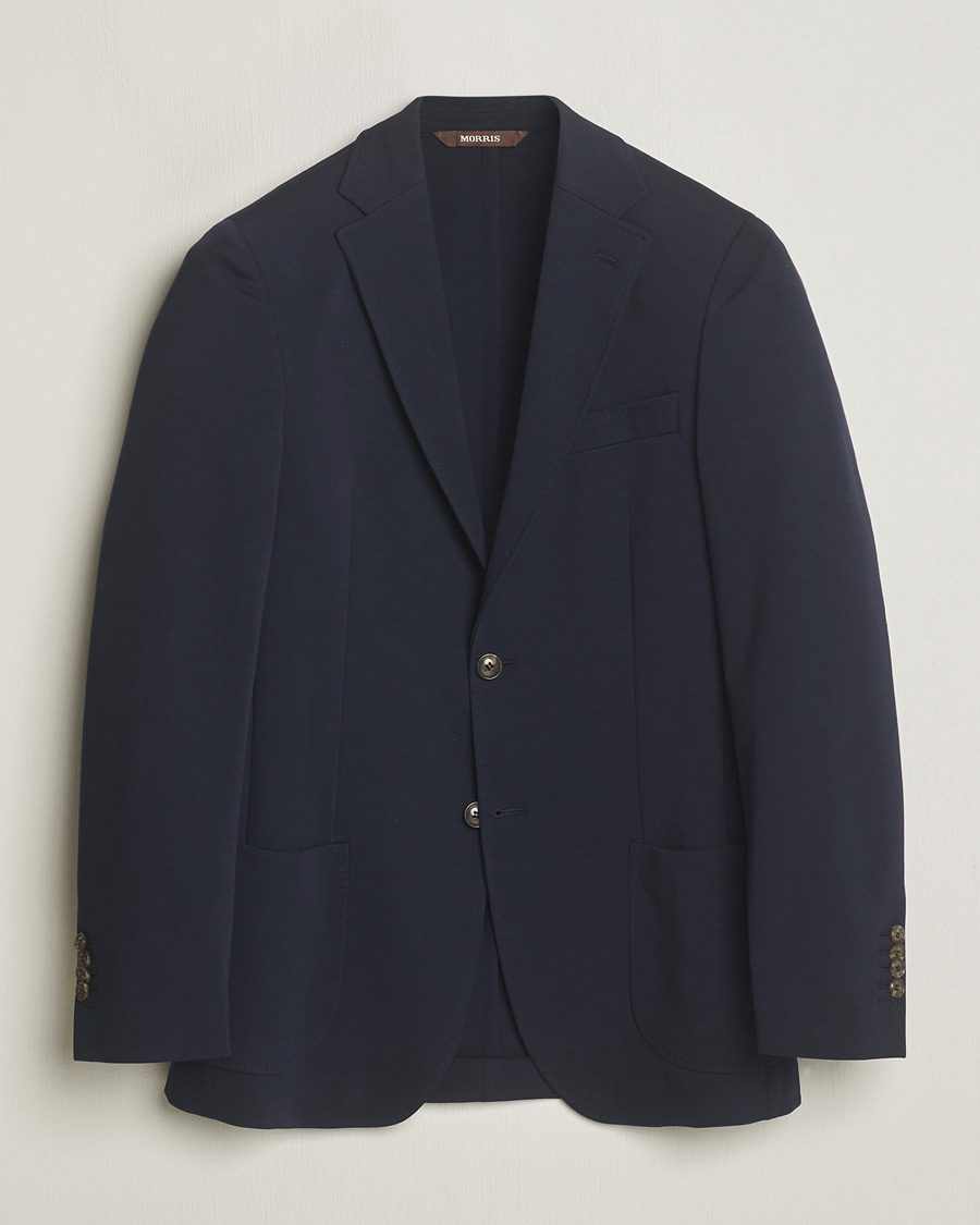 Herren | Sakkos | Morris Heritage | Mike Soft Cotton Jersey Blazer Navy