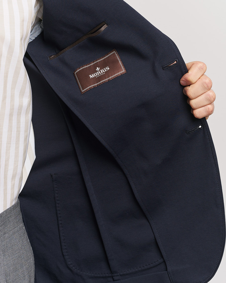 Herren | Sakkos | Morris Heritage | Mike Soft Cotton Jersey Blazer Navy