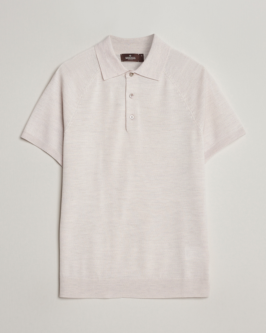 Herren | Poloshirts | Morris Heritage | Fleming Short Sleeve Merino Polo Off White