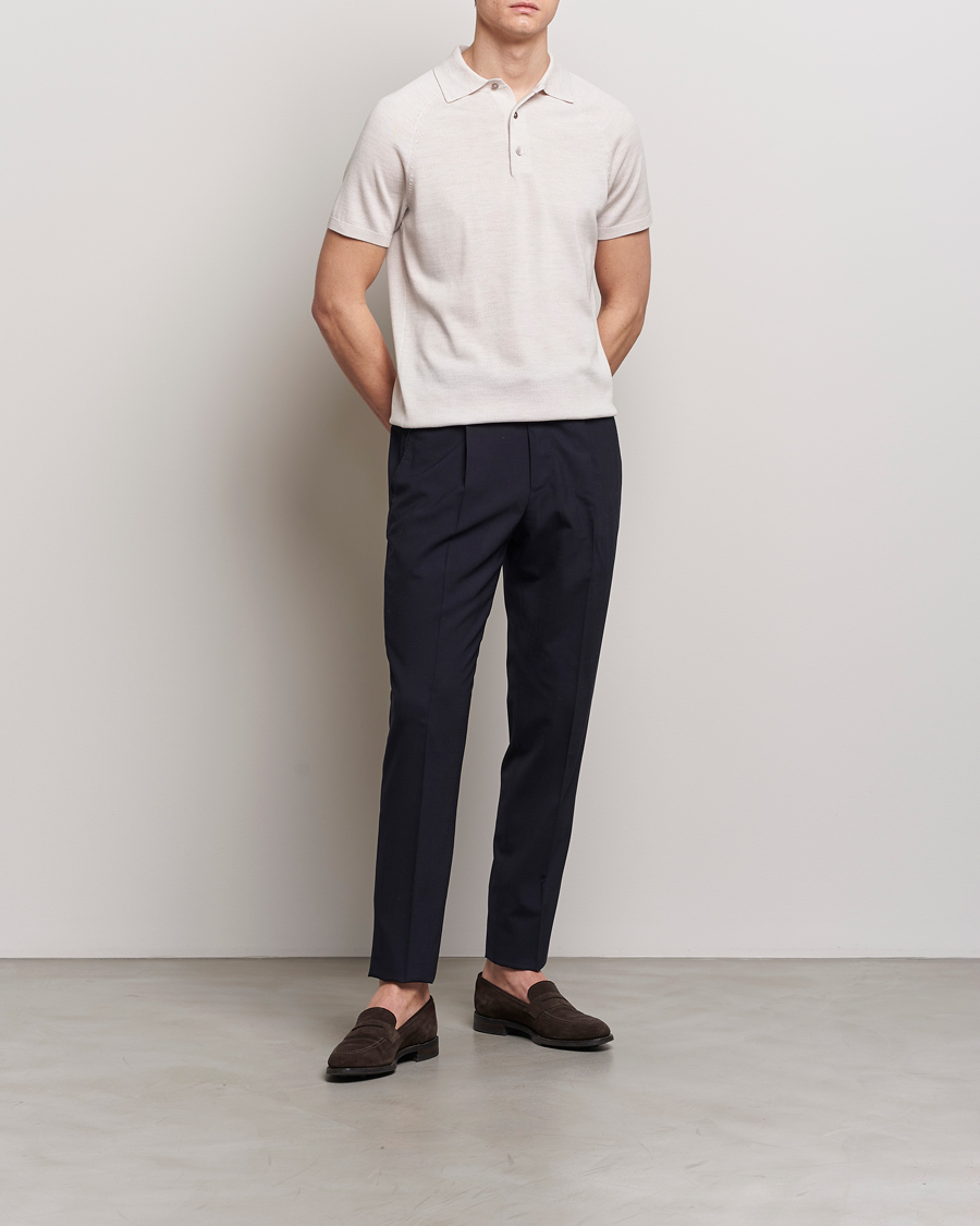 Herren | Poloshirts | Morris Heritage | Fleming Short Sleeve Merino Polo Off White