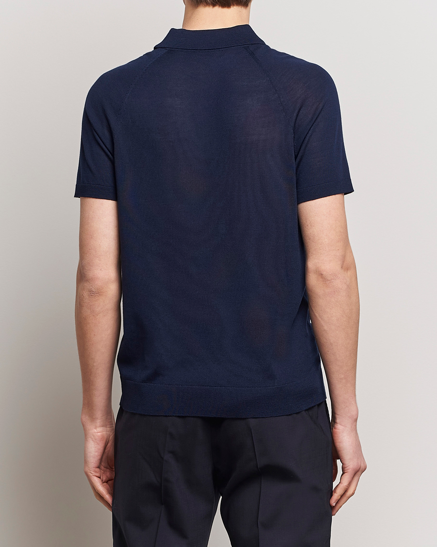 Herren | Poloshirts | Morris Heritage | Fleming Short Sleeve Merino Polo Navy
