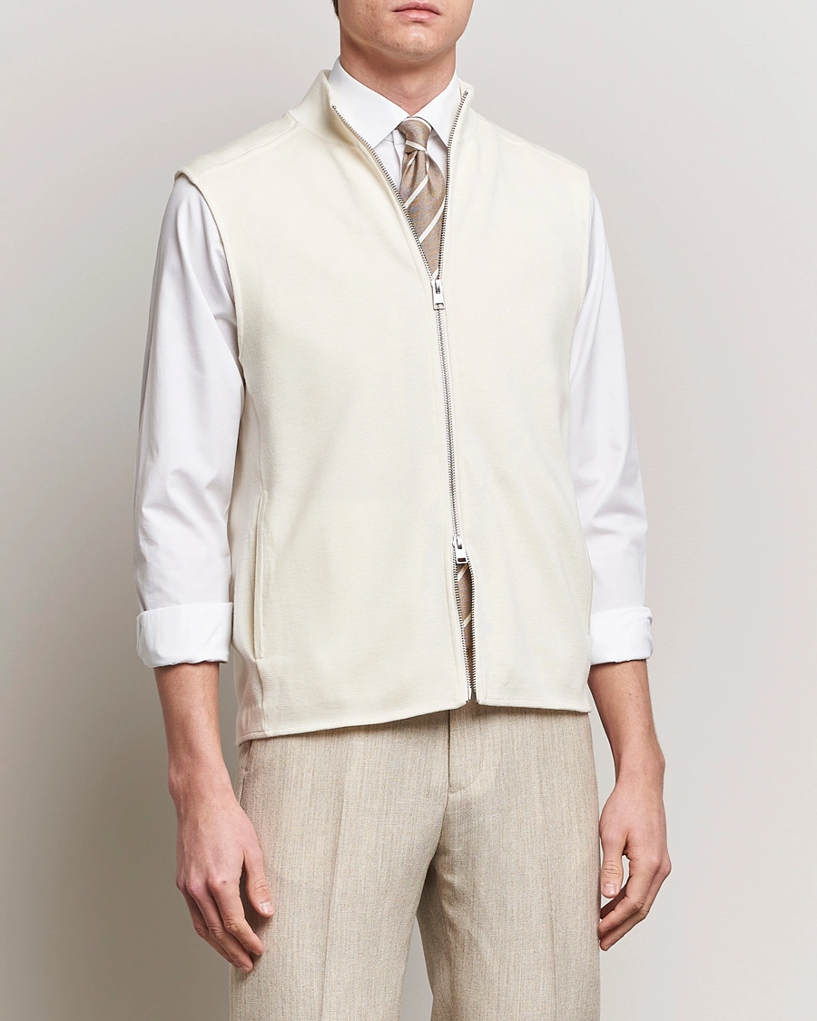 Herren | Pullover | Morris Heritage | Kayden Merino Full Zip Vest White