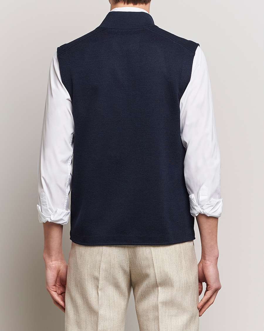 Herren | Pullover | Morris Heritage | Kayden Merino Full Zip Vest Navy
