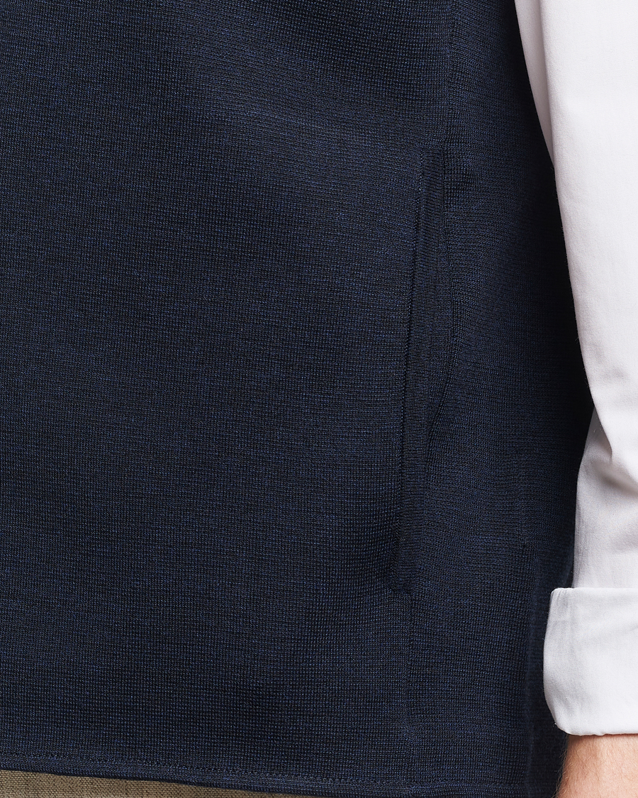 Herren | Pullover | Morris Heritage | Kayden Merino Full Zip Vest Navy