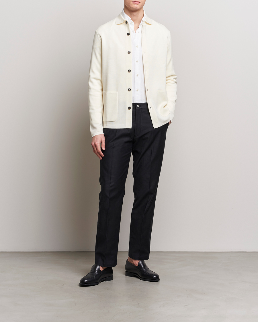 Herren | Pullover | Morris Heritage | Craig Merino Dress Cardigan White