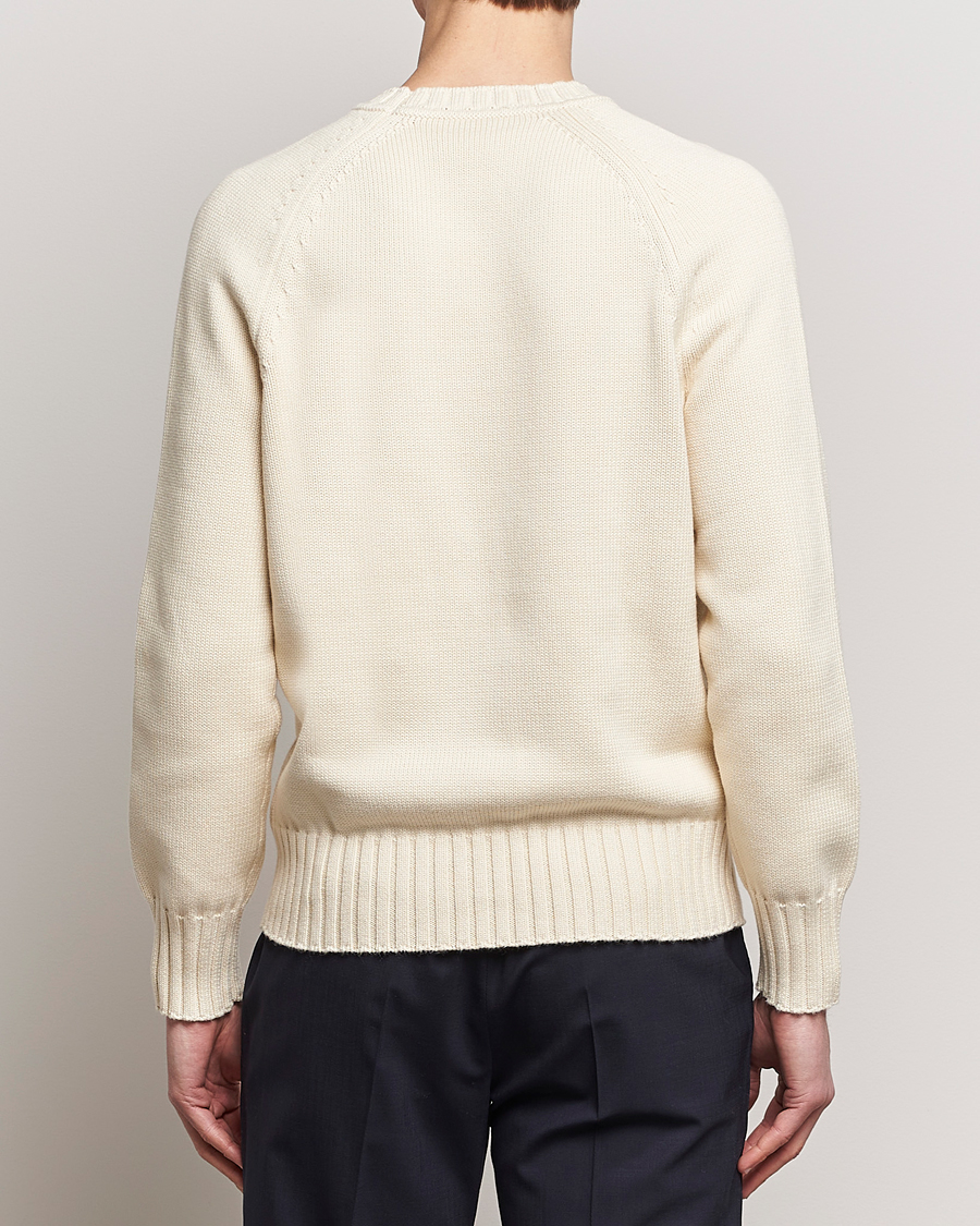 Herren | Pullover | Morris Heritage | Bennet Knitted Cotton/Cashmere Crew Neck Off White