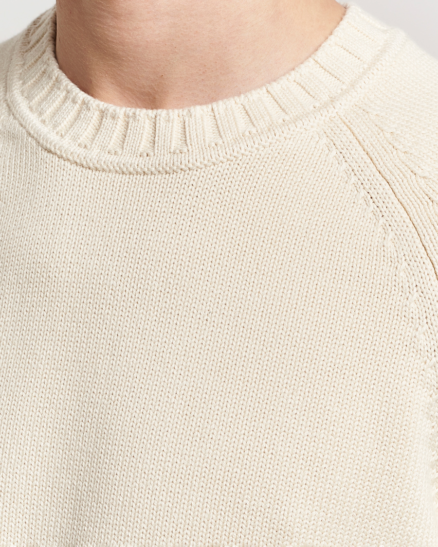 Herren | Pullover | Morris Heritage | Bennet Knitted Cotton/Cashmere Crew Neck Off White