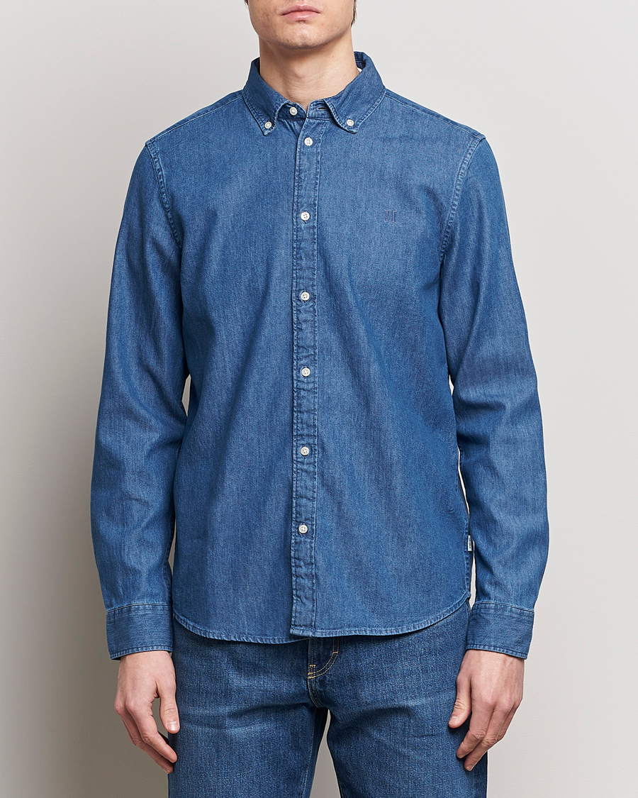 Men | Denim Shirts | LES DEUX | Kristian Denim Shirt Medium Blue