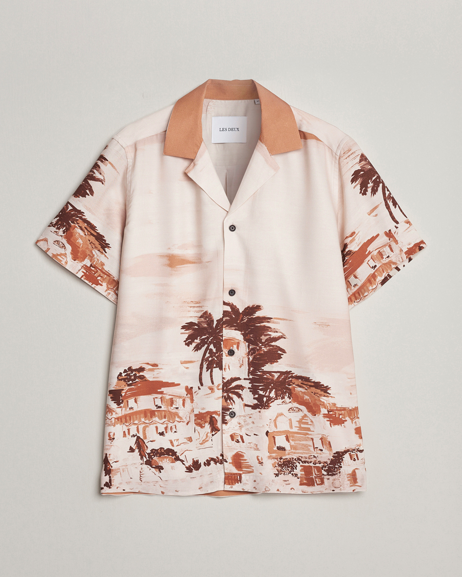 Herren | Hemden | LES DEUX | Coastal Printed Short Sleeve Shirt Terracotta