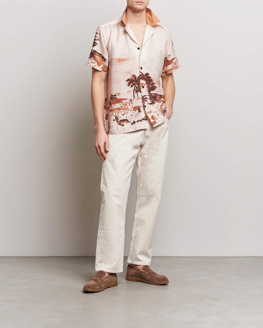 Herren | Hemden | LES DEUX | Coastal Printed Short Sleeve Shirt Terracotta