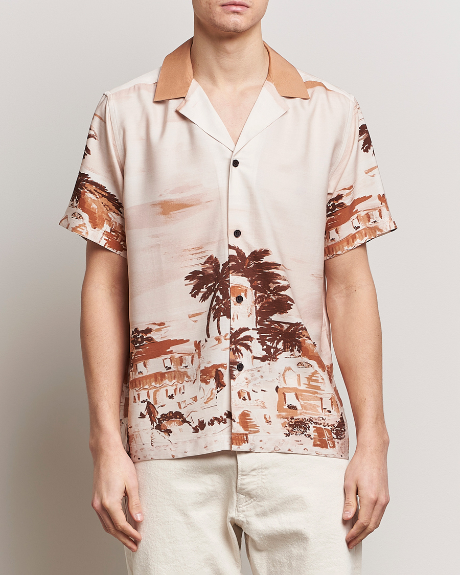 Herren | Kleidung | LES DEUX | Coastal Printed Short Sleeve Shirt Terracotta