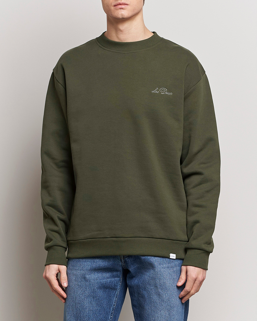 Herren | LES DEUX | LES DEUX | Crew Sweatshirt Forrest Green