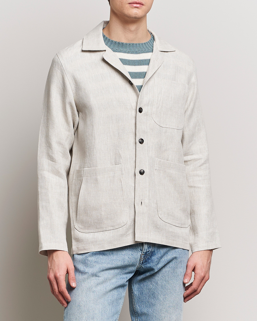 Herren | Hemden | Peregrine | Grange Linen Shacket Natural