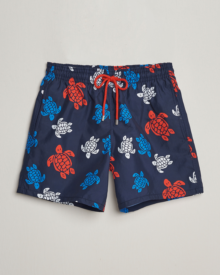 Herren | Badehosen | Vilebrequin | Moorea Printed Swimshorts Bleu Marine