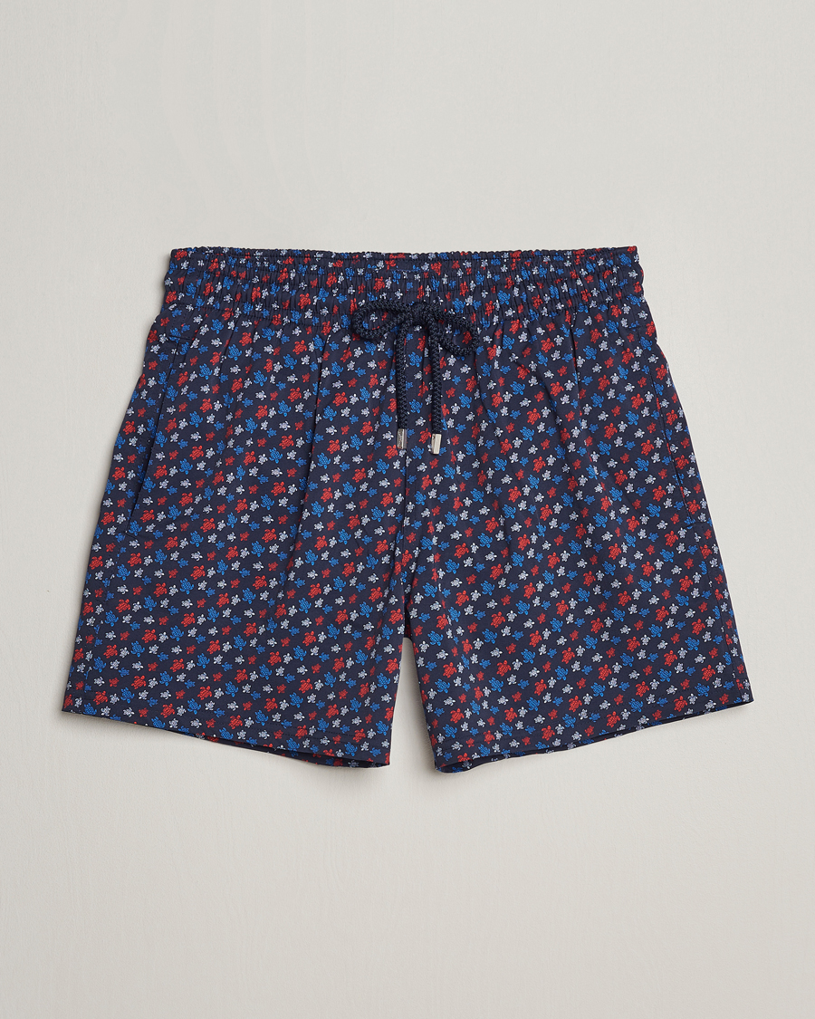 Herren | Badehosen | Vilebrequin | Moorea Printed Swimshorts Bleu Marine